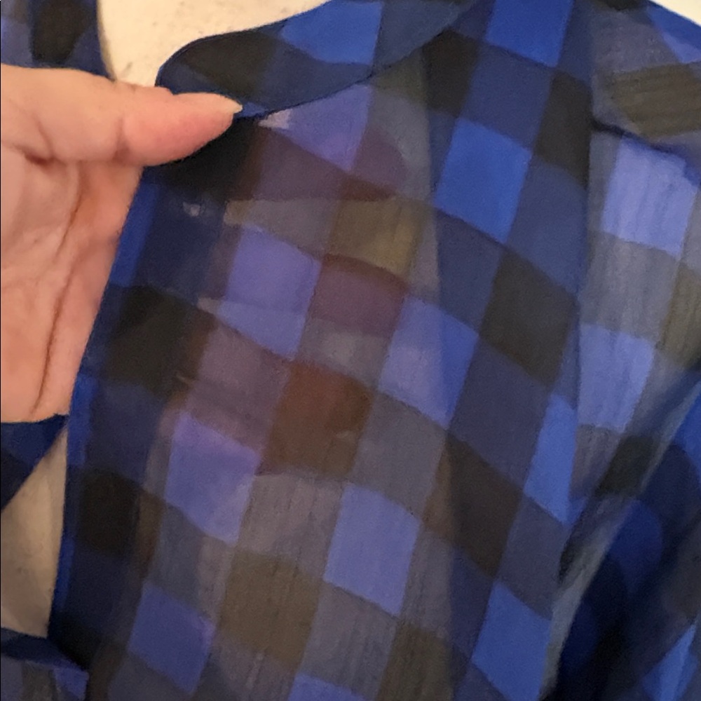 Hot tempered see-through medium plaid shirt 921 - Picture 3 of 6